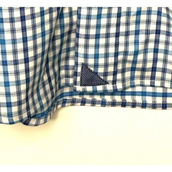 UNTUCKit Mens Button Up Shirt Lehman Long Sleeve Blue Plaid Check Size X-Large - Picture 6 of 12